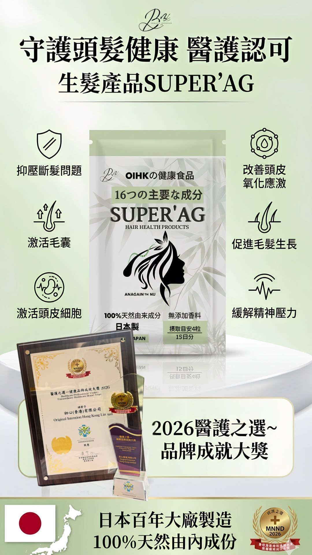 SUPER’ AG+ 生髮丸 1包60粒【香港總代理】🔹凡購2包送1支生髮頭皮精華20ml🔹