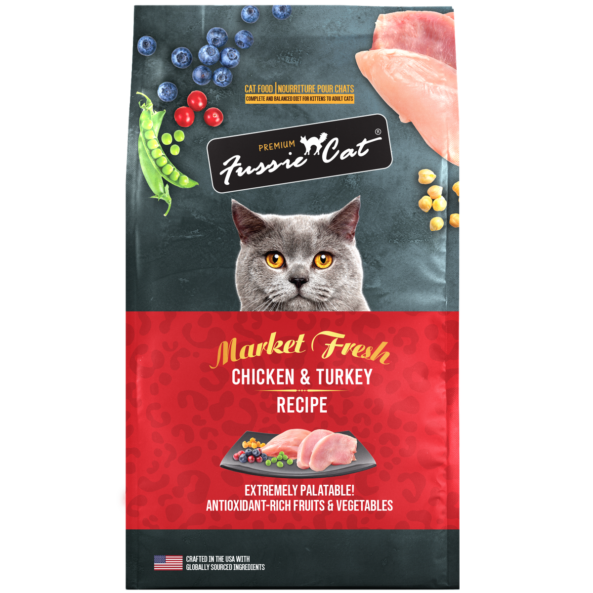 Fussie Cat高竇貓 Market Fresh系列 無穀物雞肉+火雞全貓糧．10lb