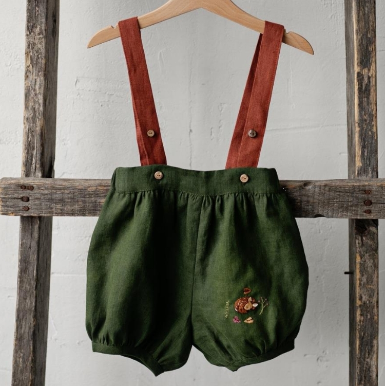 (預購)ALL THE BEAUTIFUL LINEN 秋季跳色吊帶褲 AUTUMN SHORTS WITH SUSPENDERS