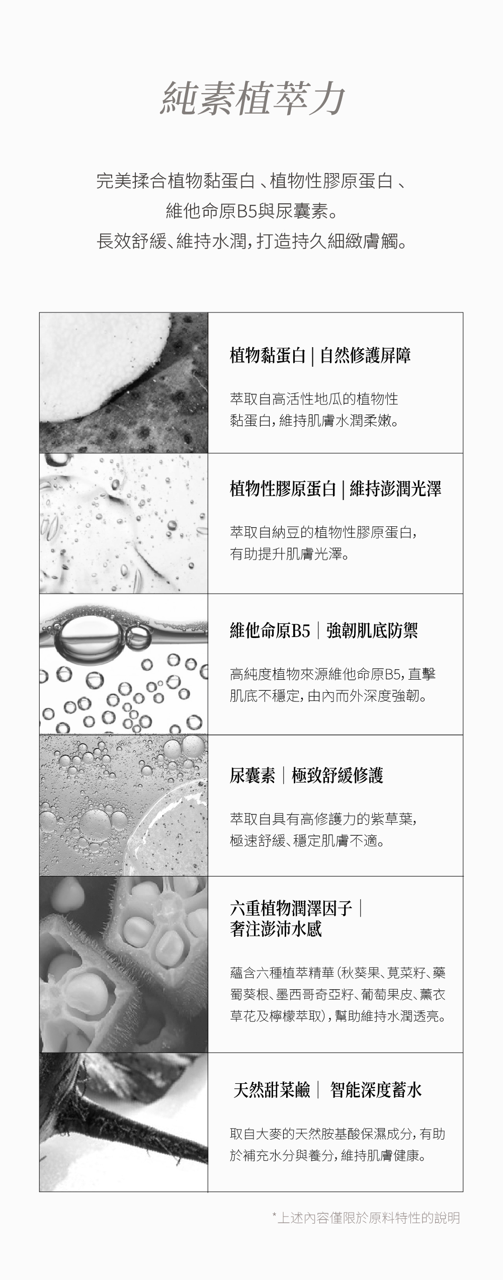 DINTO氣墊採用純淨植萃純素配方,溫和舒緩不適並長效維持水光妝效
