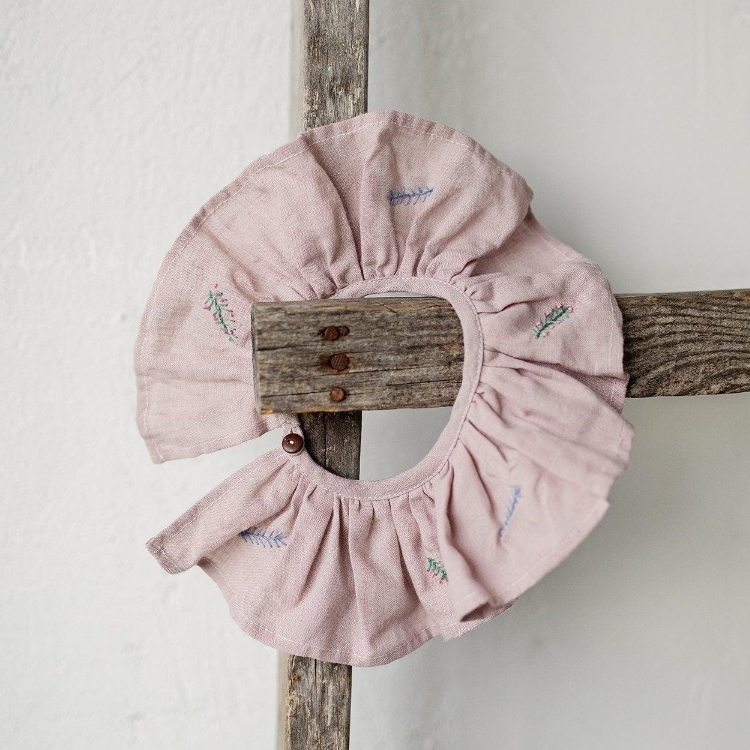 (預購)ALL THE BEAUTIFUL LINEN 小葉子刺繡荷葉領片 SMALL COLLAR