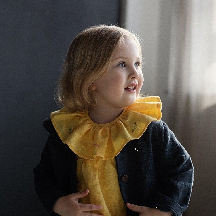 (預購)ALL THE BEAUTIFUL LINEN 小葉子刺繡荷葉領片 SMALL COLLAR