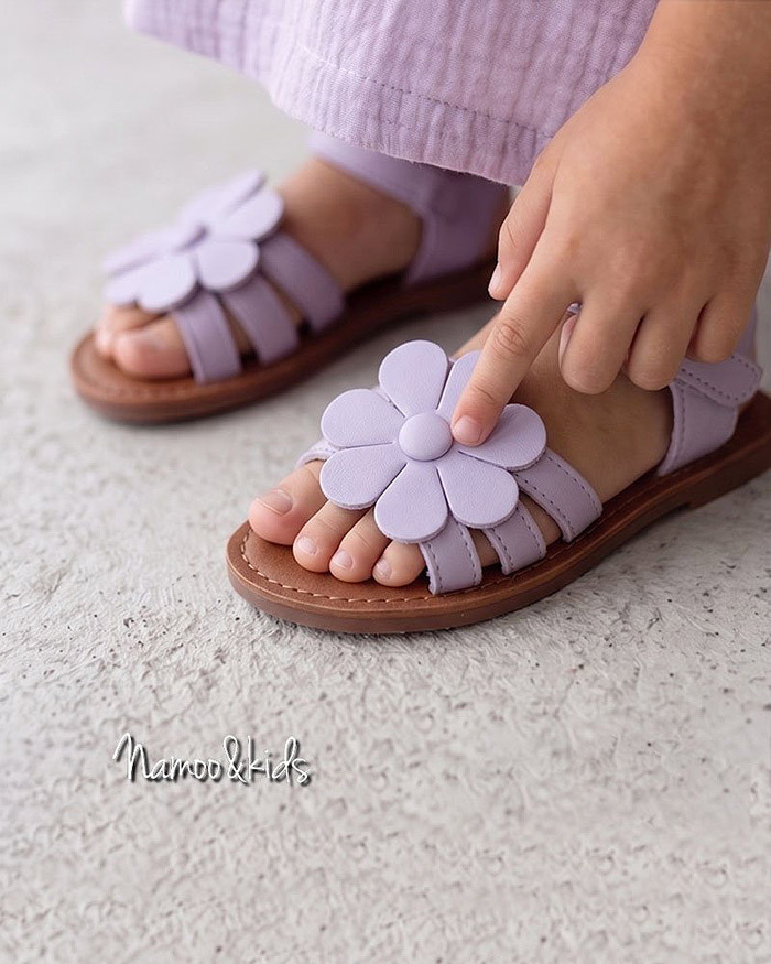 正韓夏NAMOO_KIDS 兩色花朵涼鞋