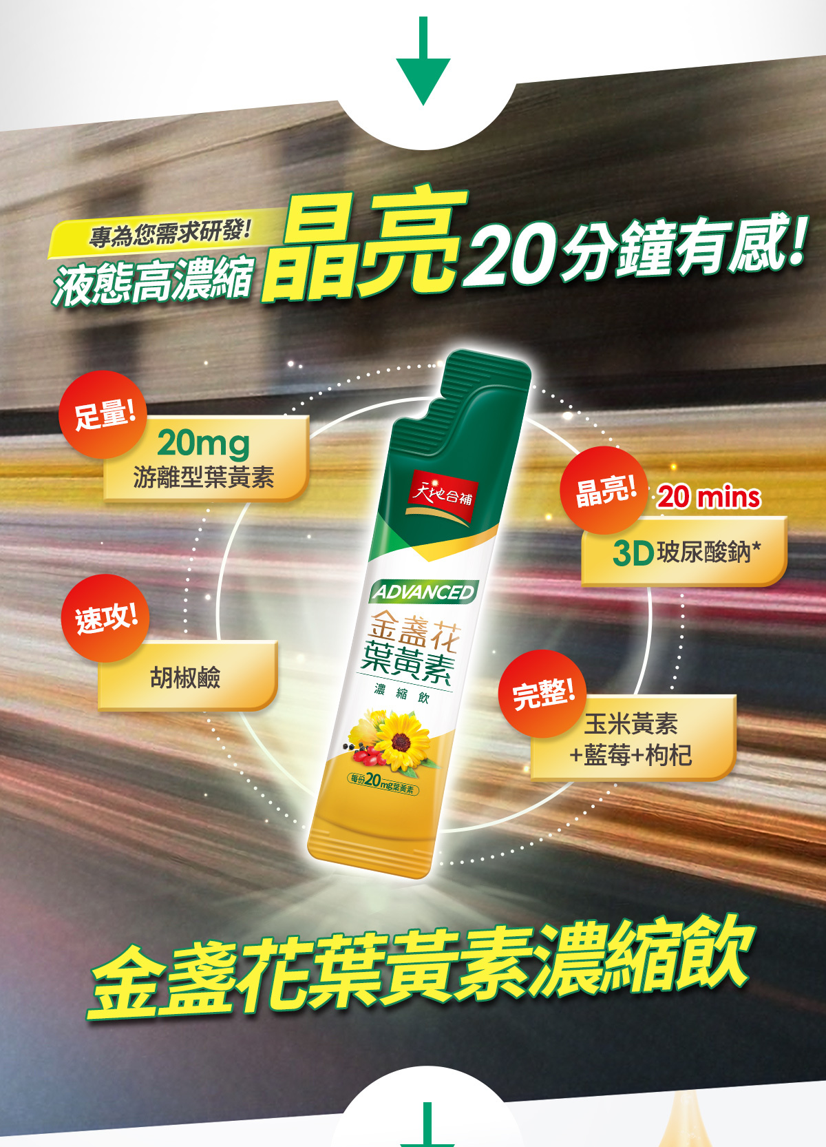 天地合補葉黃素濃縮飲 精!明!亮!速!