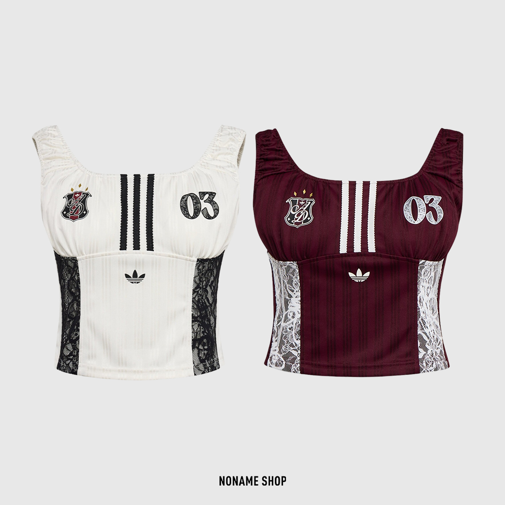 ADIDAS ORIGINALS 復古 條紋 蕾絲 球衣混搭 圓領 無袖 背心 兩色 (女款)