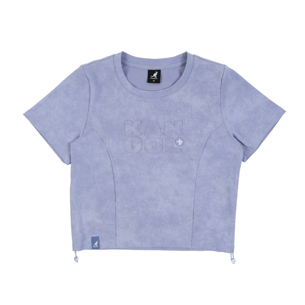 KANGOL 短T 藍紫 抽繩 貼布 短袖 上衣 女 6622101391
