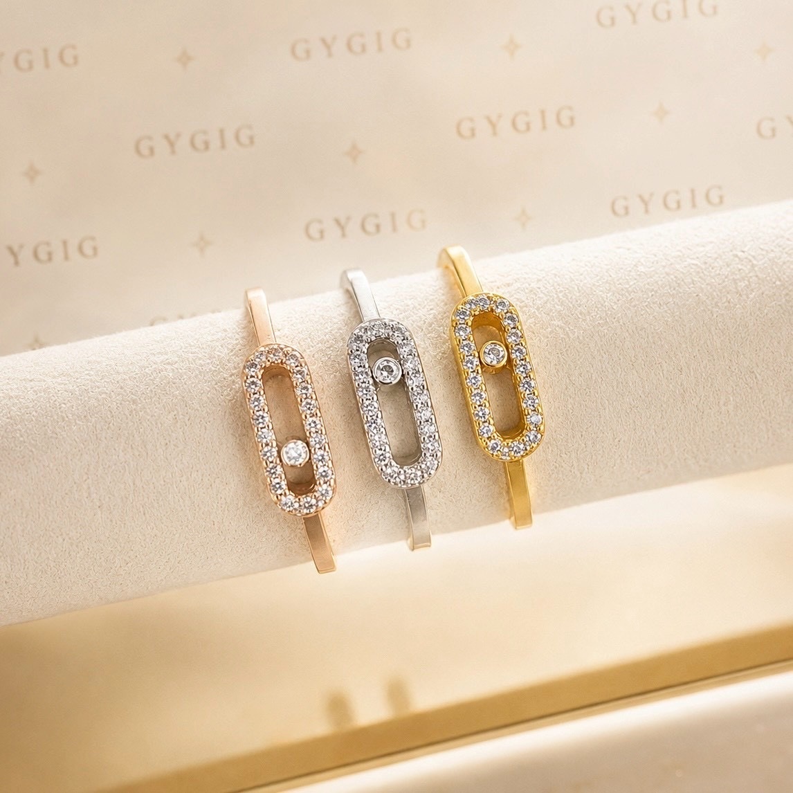 18k”Uno單鑽小號/半鑽戒框高奢定製戒