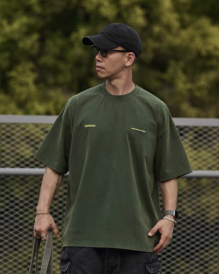 #預購 Broshood 26SS 日系復古寬鬆 沙洗做舊 怪獸大戰直噴印花 短踢 兩色