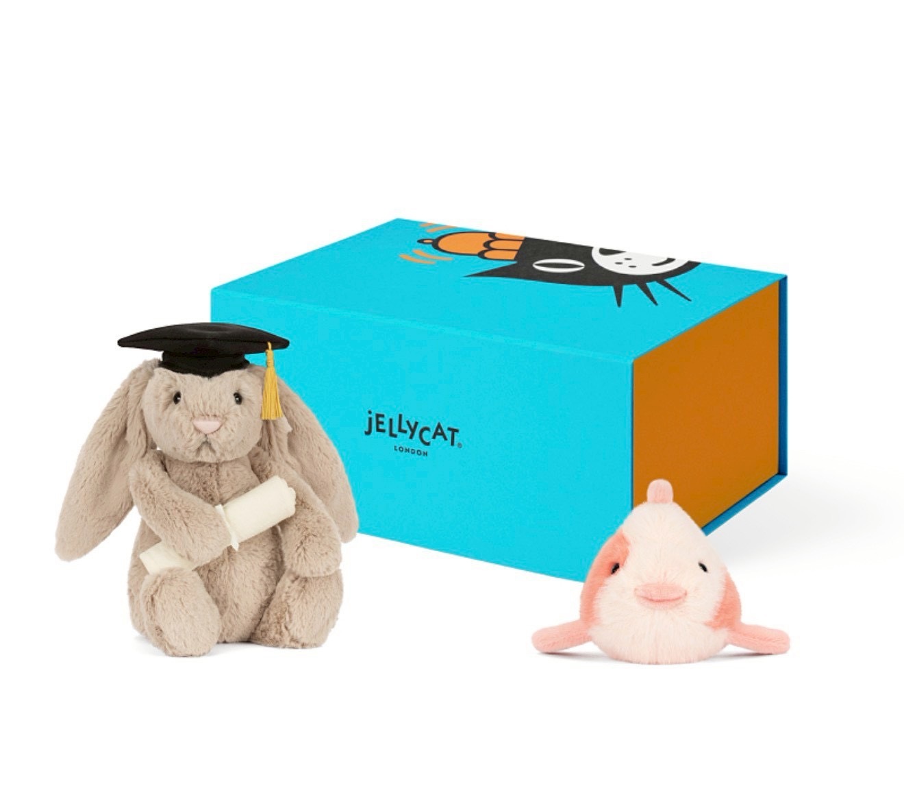【Luxury】 JELLYCAT 前程似錦 鯉魚禮盒 畢業套組學士帽 害羞邦尼兔 兔兔 花漾花束 畢業禮物 祝賀 獎品 娃娃 配件