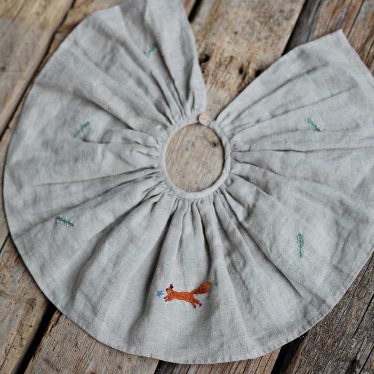 (預購)ALL THE BEAUTIFUL LINEN 大葉子刺繡荷葉領片 BIG COLLAR (NEW)