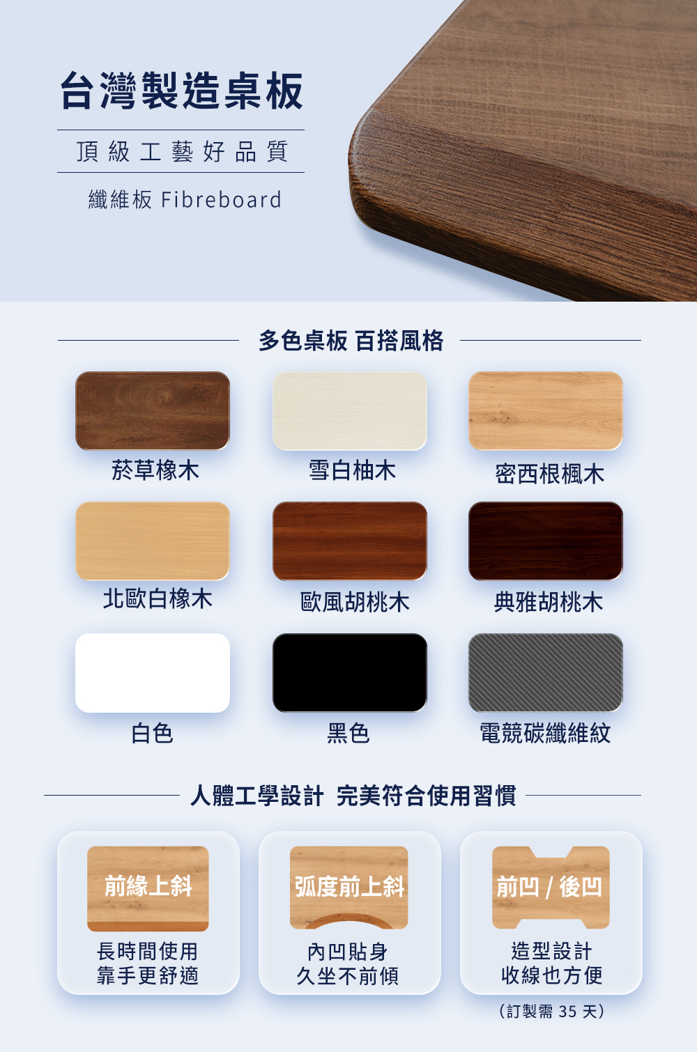 FUNTE 台灣製造桌板 MIT