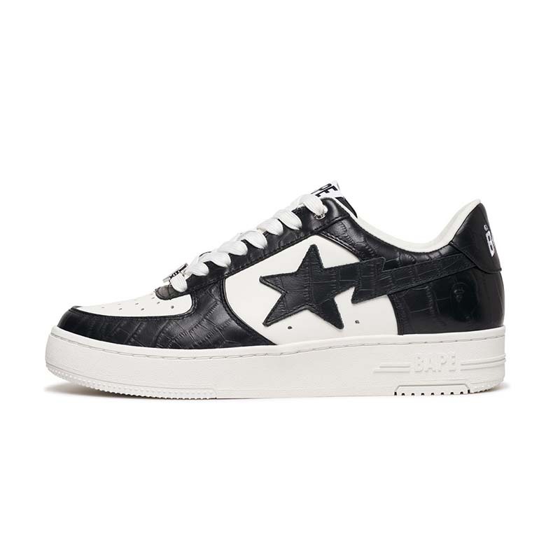 A Bathing Ape BAPE STA #3 壓紋皮革 流星鞋 黑白 休閒鞋 男鞋 BAPE-393 [台灣現貨]