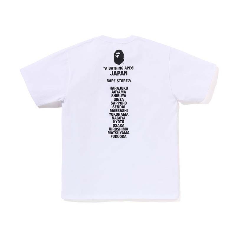 BAPE Japan Ape Head Tee 地名 文字 猿人 短袖 白色 RAY-74 [台灣現貨]