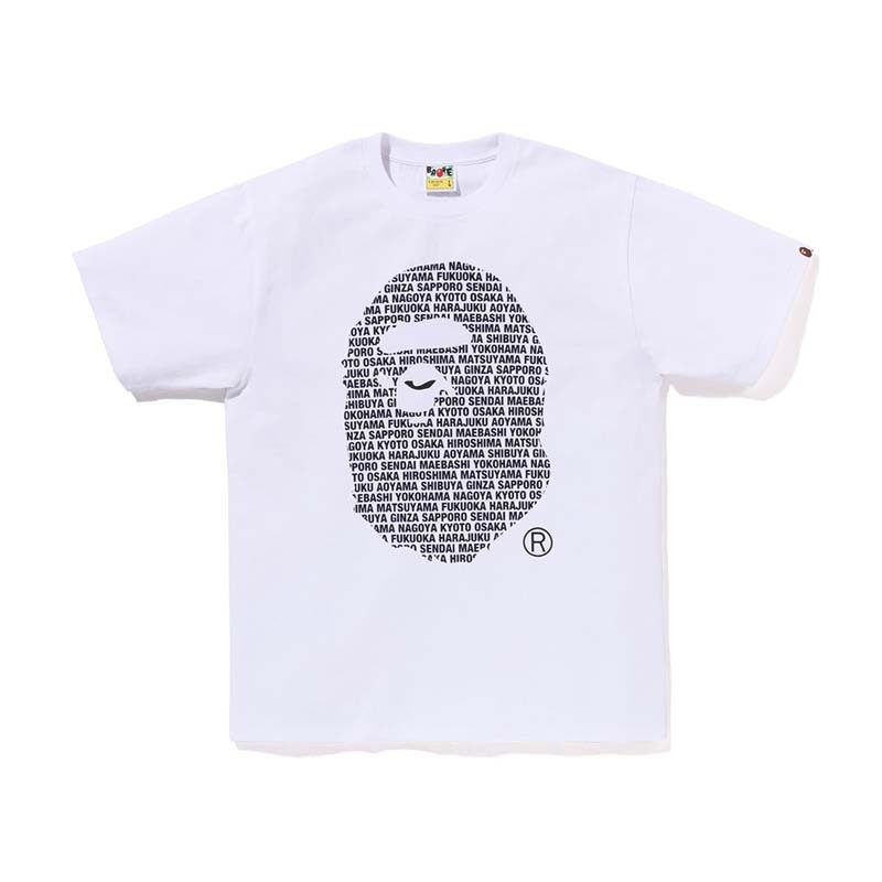 BAPE Japan Ape Head Tee 地名 文字 猿人 短袖 白色 RAY-74 [台灣現貨]