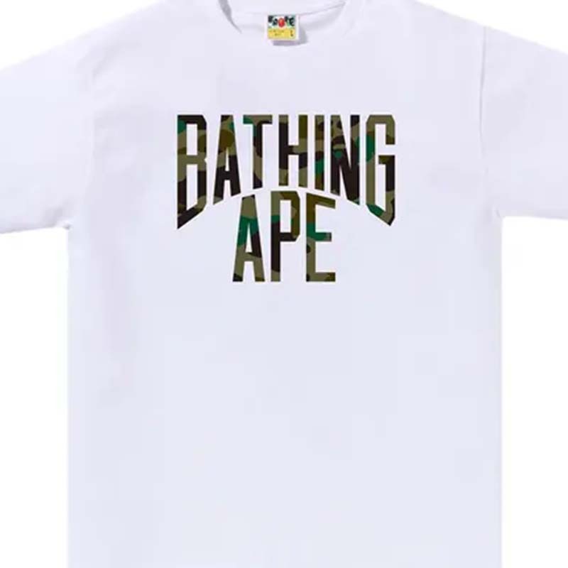 BAPE 1st Camo NYC Logo Tee 綠迷彩字體 短袖 白色 RAY-88 [台灣現貨]