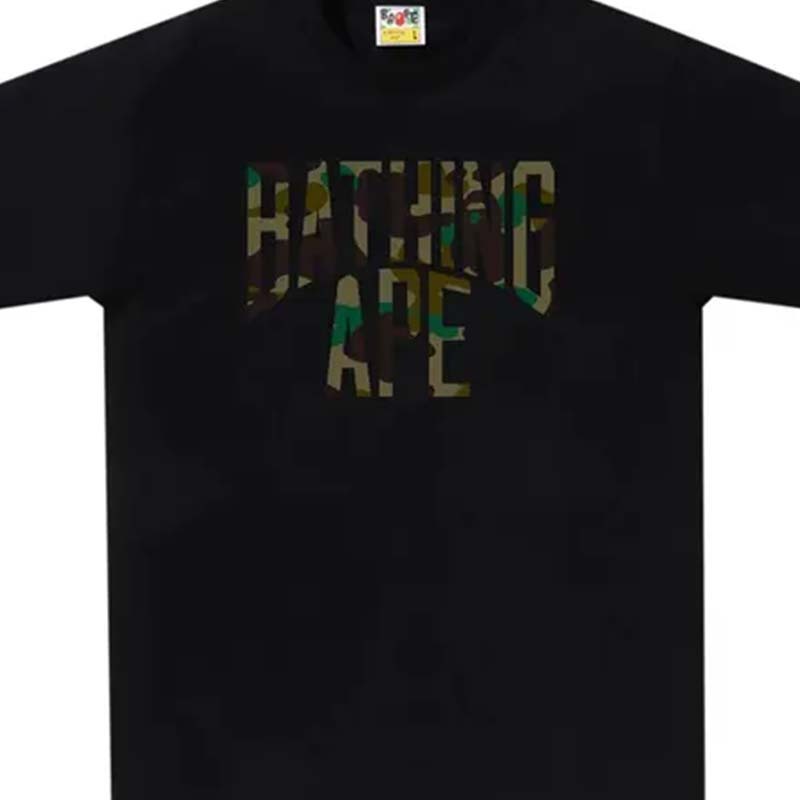 BAPE 1st Camo NYC Logo Tee 綠迷彩字體 短袖 黑色 RAY-77 [台灣現貨]