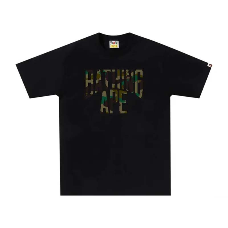 BAPE 1st Camo NYC Logo Tee 綠迷彩字體 短袖 黑色 RAY-77 [台灣現貨]