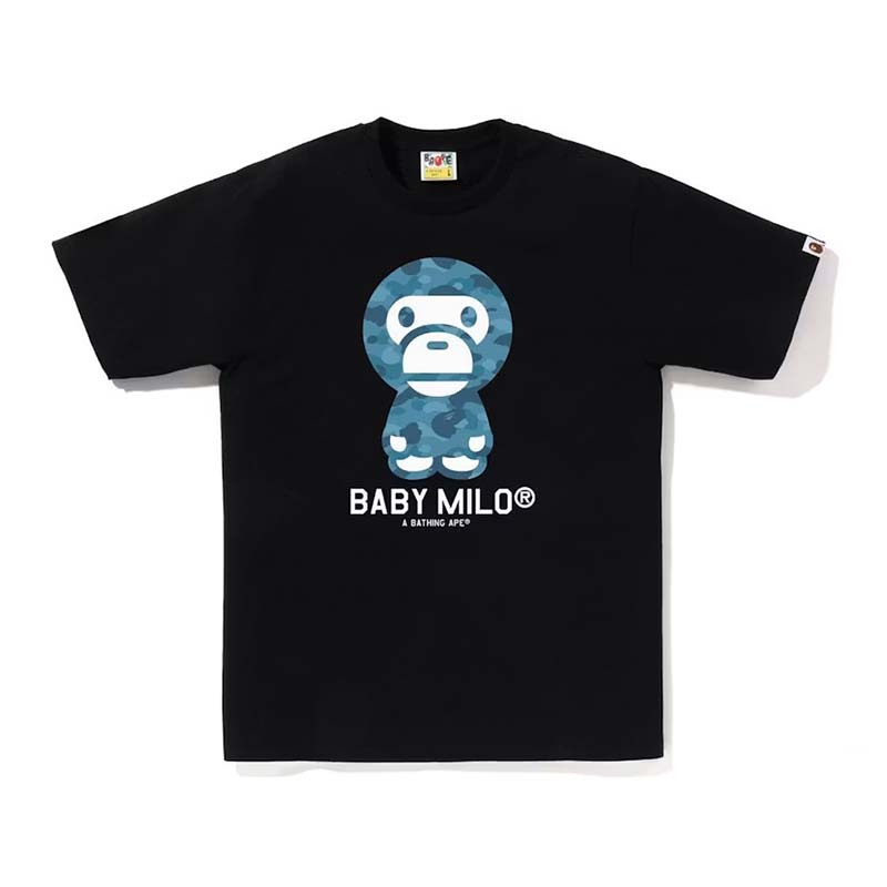 BAPE Honeycomb Camo Baby Milo Tee  藍迷彩 短袖 黑色 RAY-70 [台灣現貨]