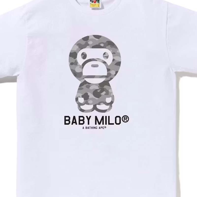 BAPE Honeycomb Camo Baby Milo Tee  灰迷彩 短袖 白色 RAY-71 [台灣現貨]