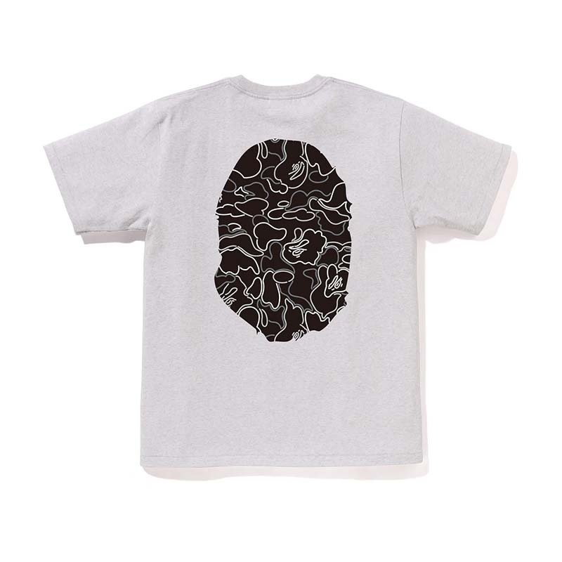 BAPE Neon Camo Big Ape Head Tee  霓虹線條 雙面猿人 短袖 灰色 RAY-82 [台灣現貨]