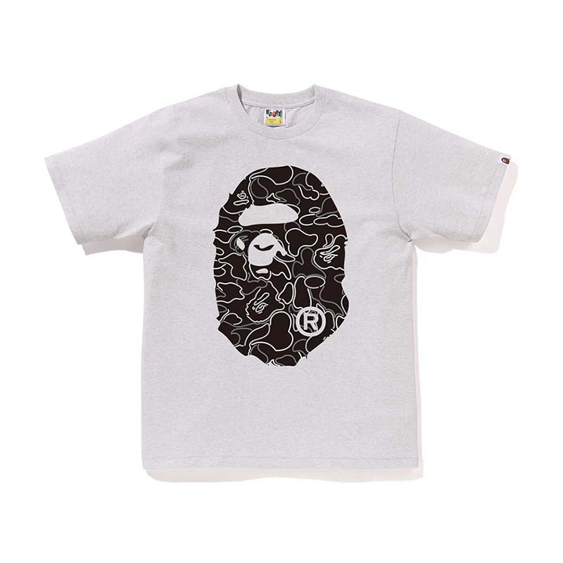 BAPE Neon Camo Big Ape Head Tee  霓虹線條 雙面猿人 短袖 灰色 RAY-82 [台灣現貨]