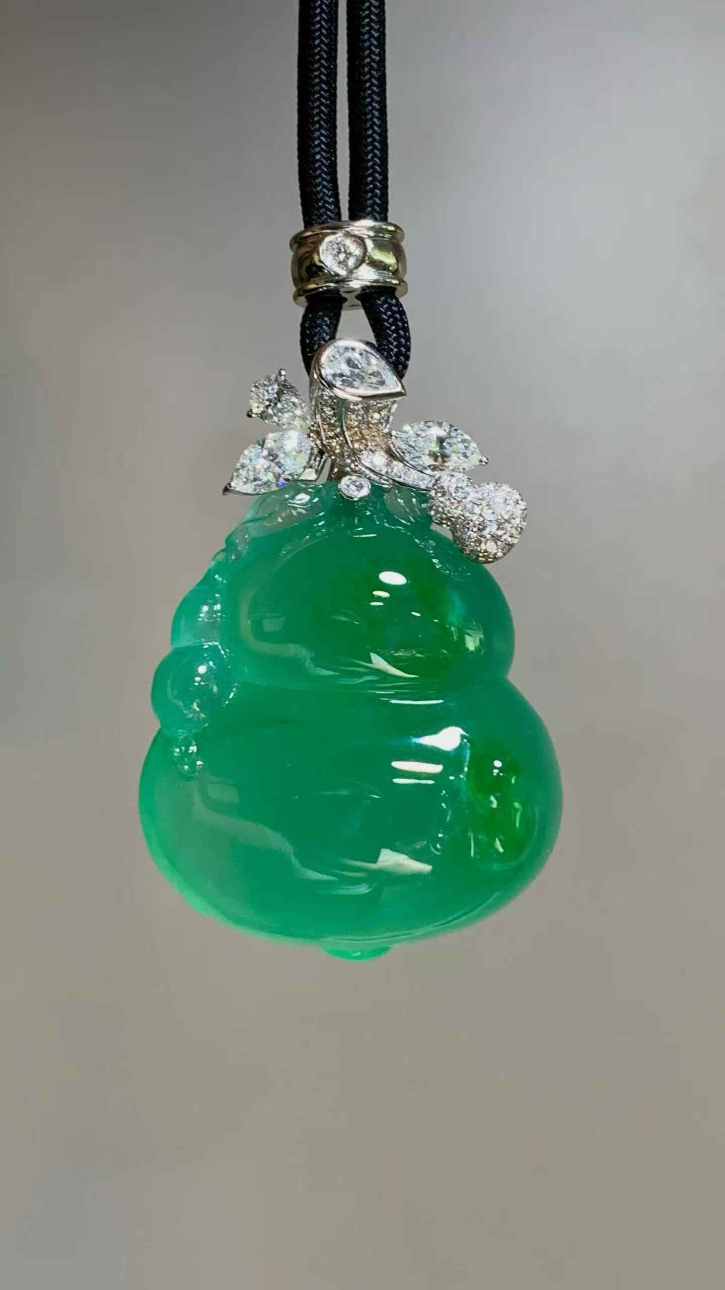 翡翠葫蘆吊墜,天然翡翠A玉, 緬甸玉, Jade, Jadeite