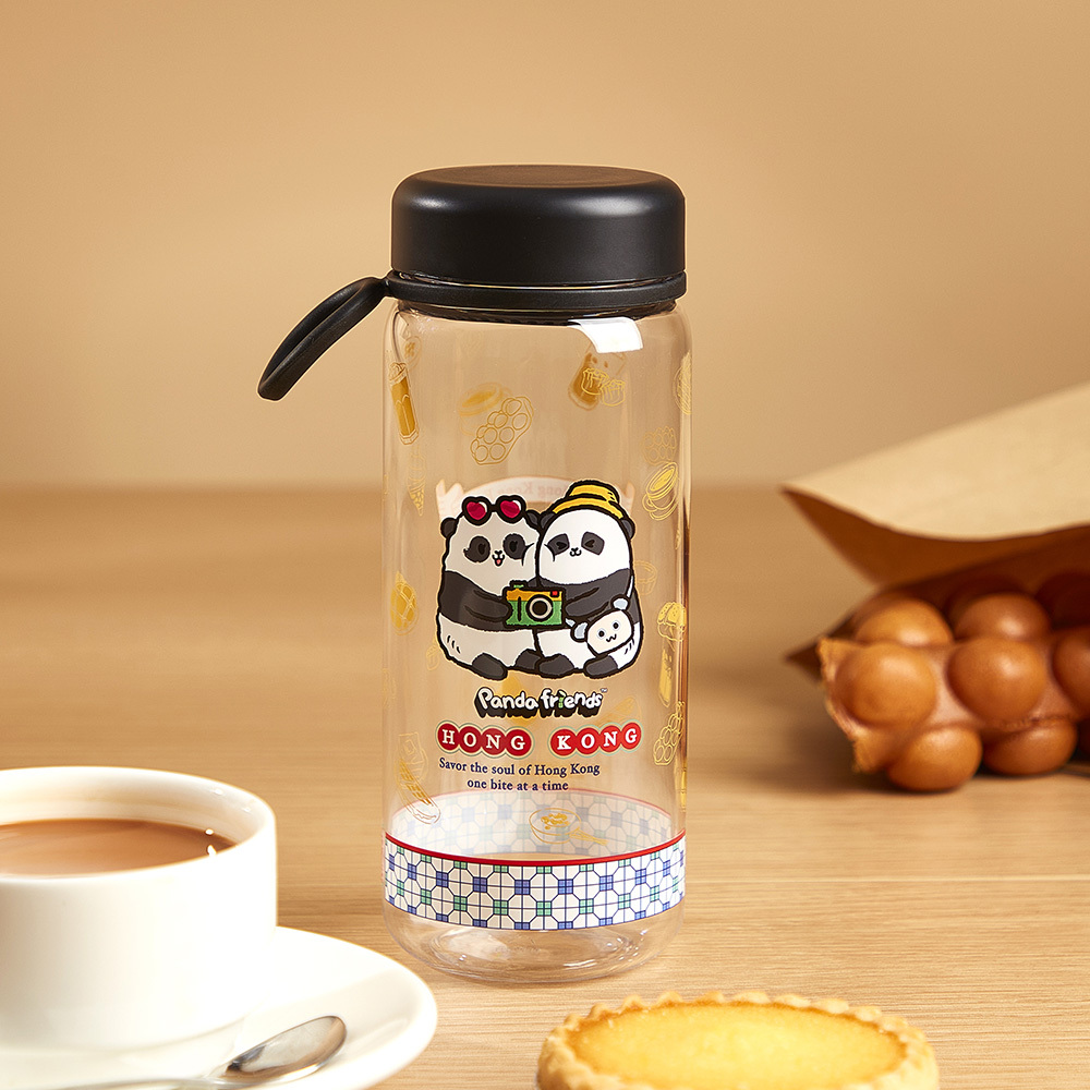 Panda Friends Hong Kong Food Collection: Jia Jia & De De Local Food Transparent Bottle 500ML