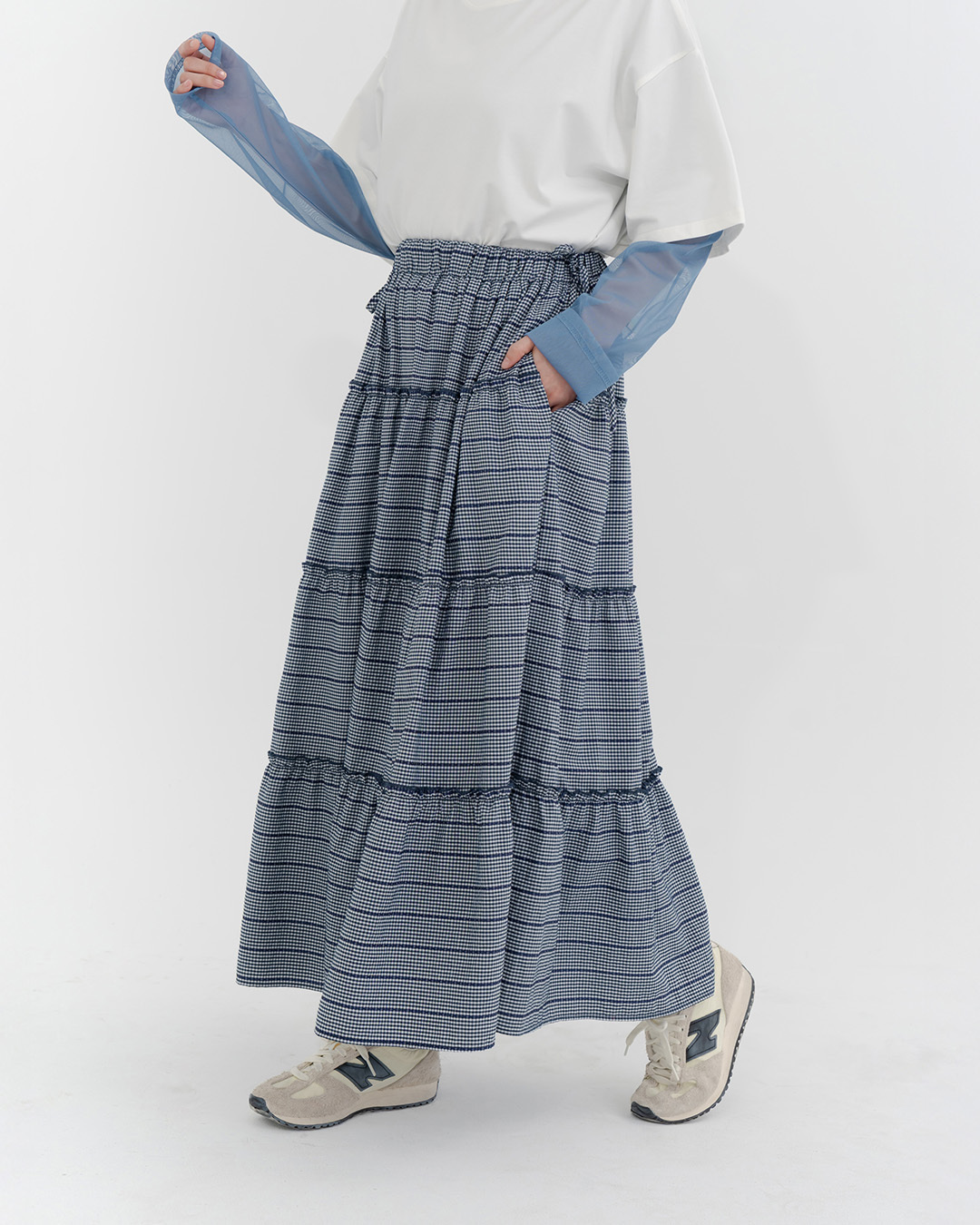 Women's Clothing, Parent-Child Series, Plaid Ruffled Cake Dress, Available in Two Colors【03021736】in stock+pre-order