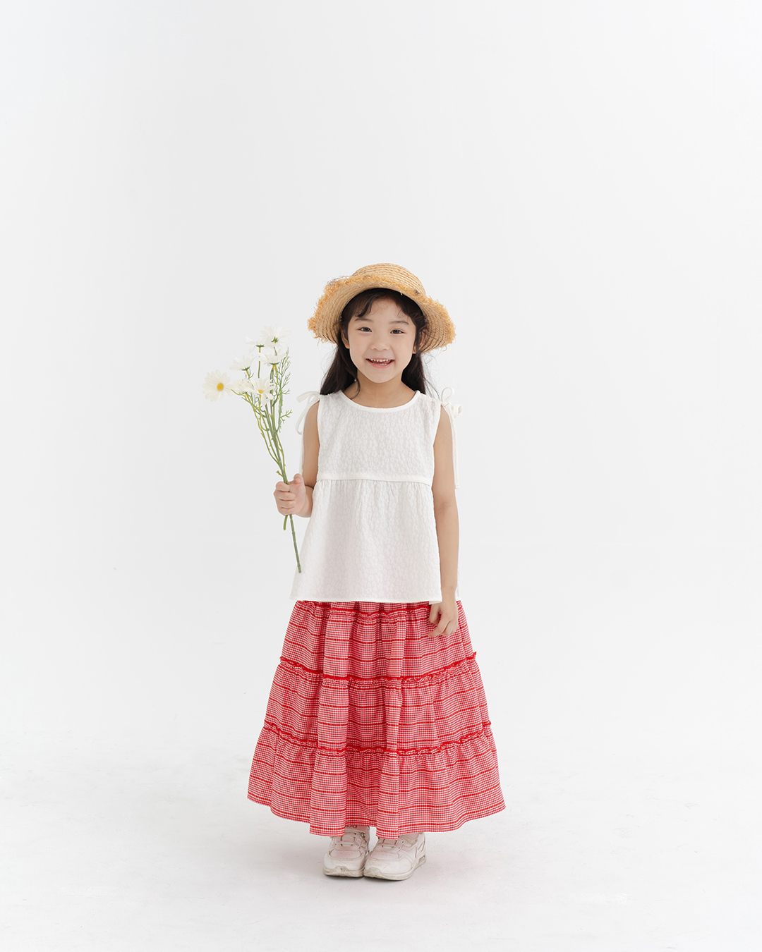 Children's Clothing, Parent-Child Series, Plaid Ruffled Cake Dress, Available in Two Colors (M/L/XL)【03021737】in stock+pre-order