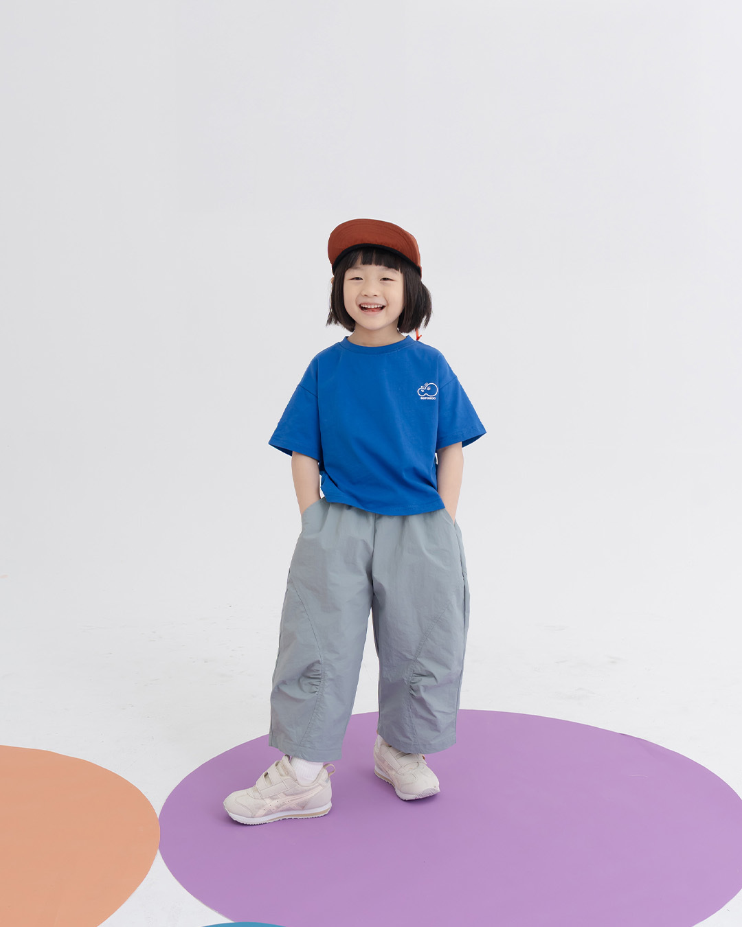 Children's trousers with a brushed fabric design and cut seams, available in two colors, M/L/XL.【04102046】in stock+pre-order