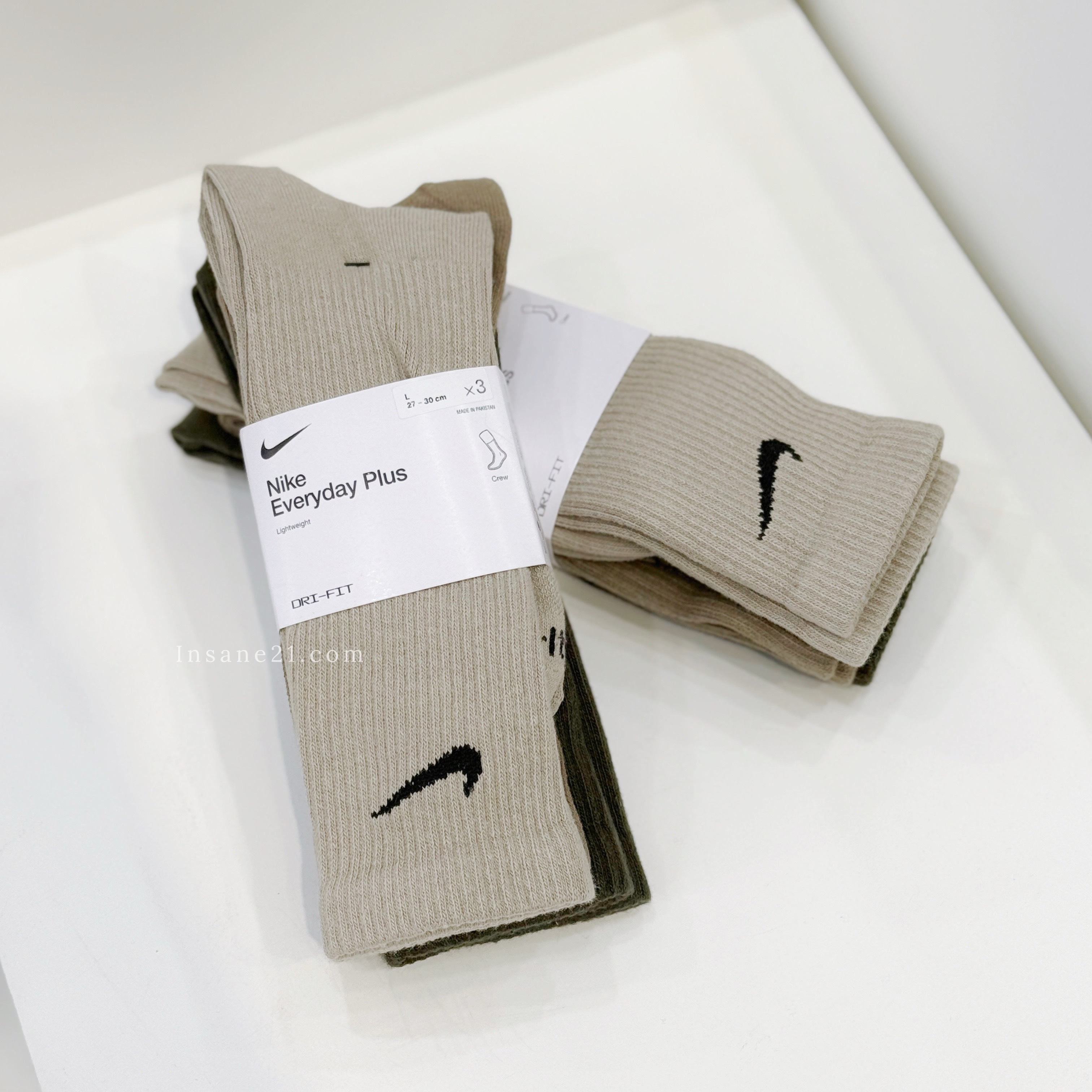 NIKE EVERYDAY PLUS 綠 卡其 三色一組 長襪 休閒 運動 SX6891-915