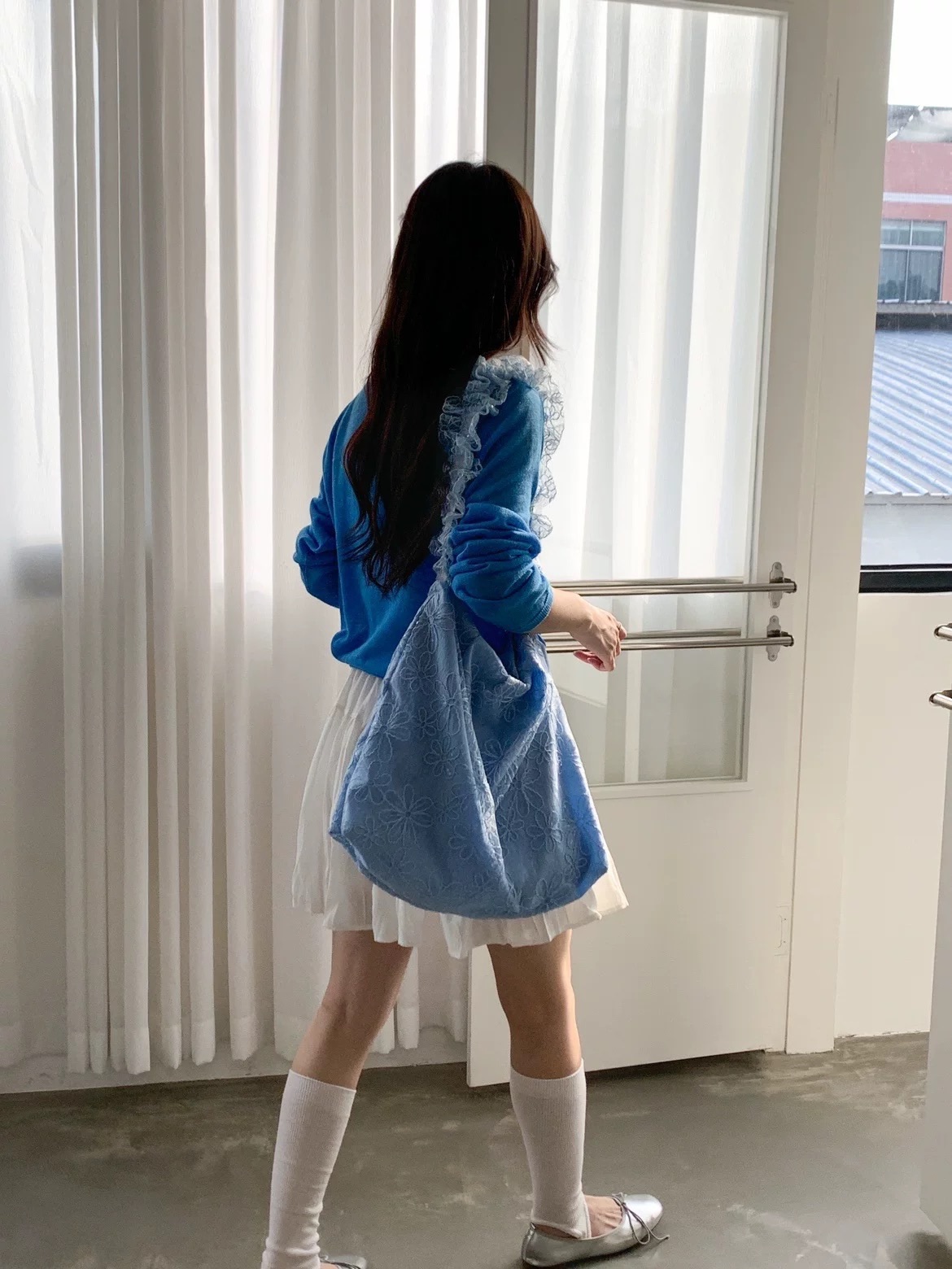 甜美蕾絲肩背包/三色