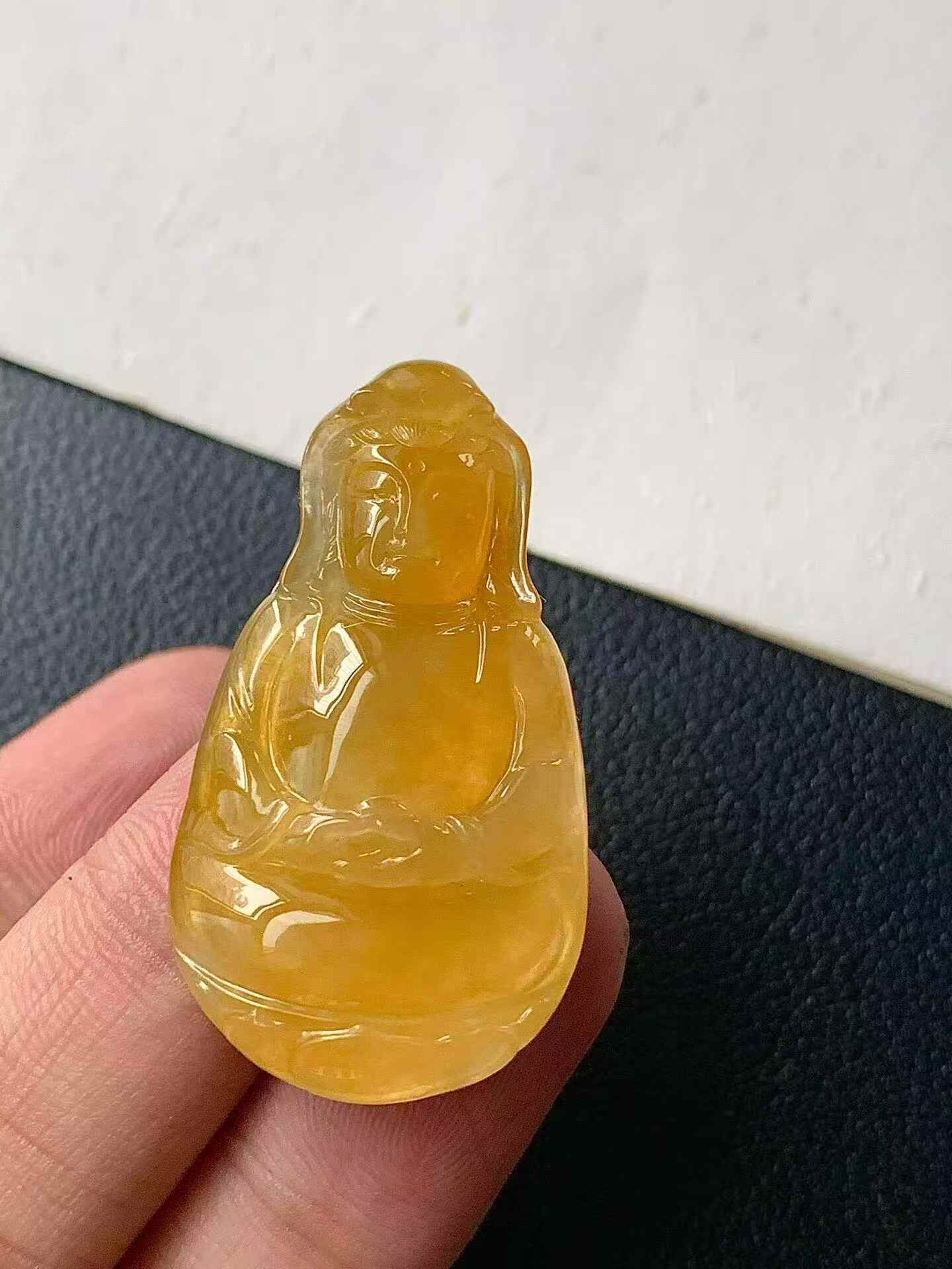 翡翠黃翡觀音,天然翡翠A玉, 緬甸玉, Jade, Jadeite