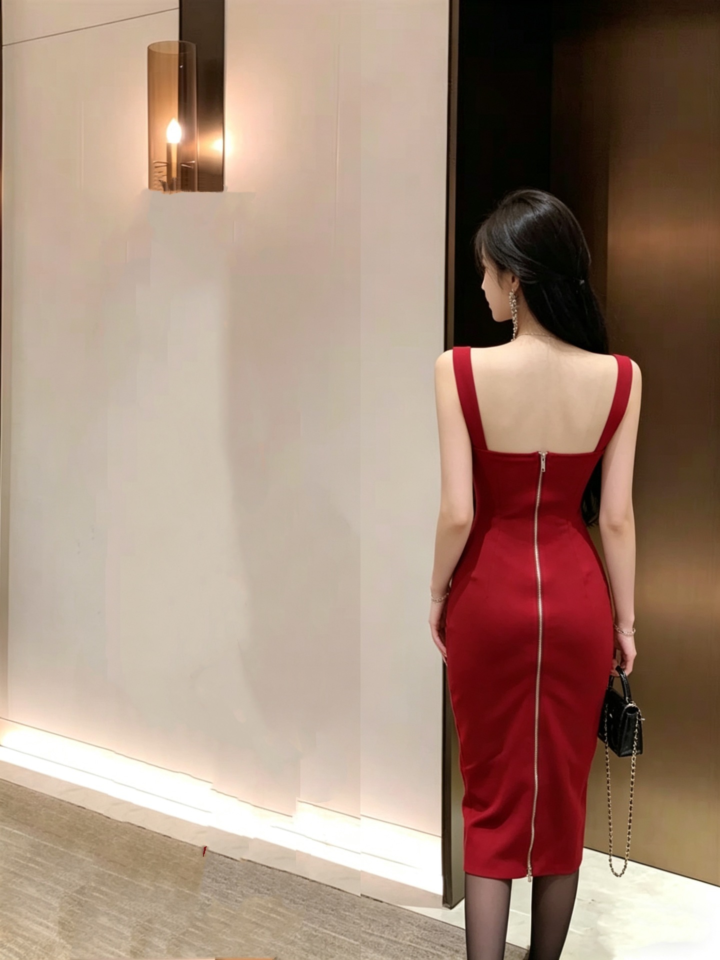 性感女人味 愛心領貼身洋裝
