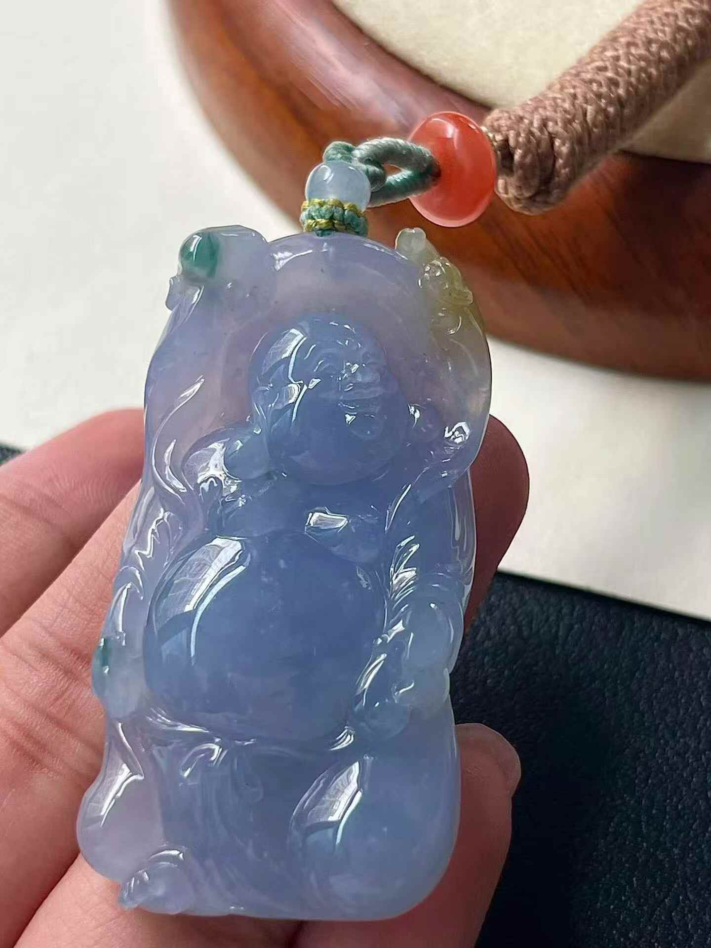 65370 翡翠紫羅蘭布袋佛