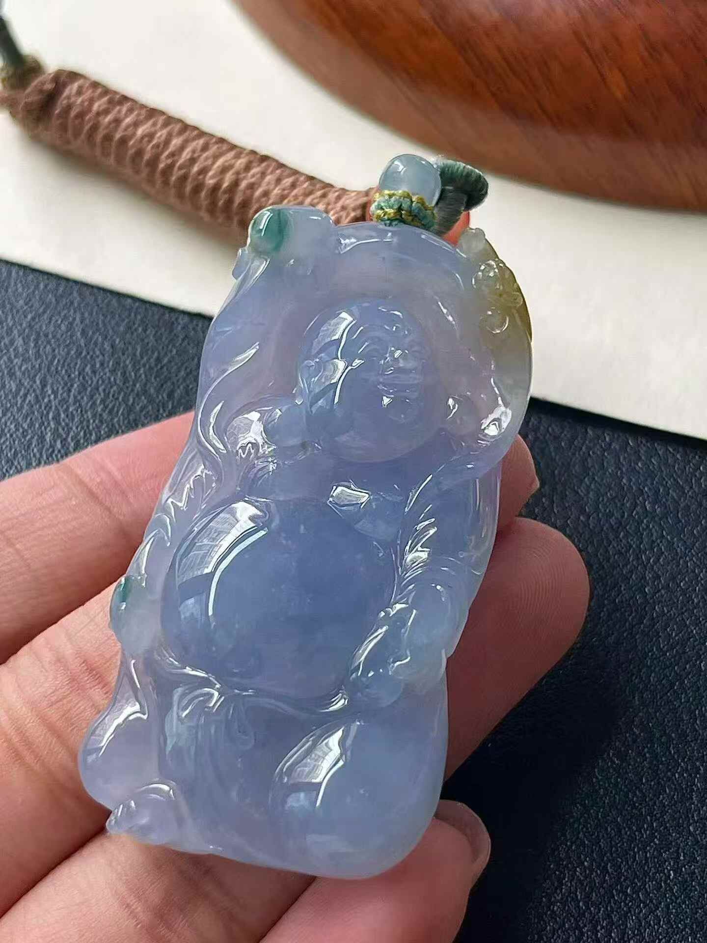 翡翠紫羅蘭布袋佛,天然翡翠A玉, 緬甸玉, Jade, Jadeite