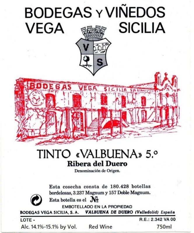 Vega Sicilia Tinto Valbuena 5 2015 (RP96)