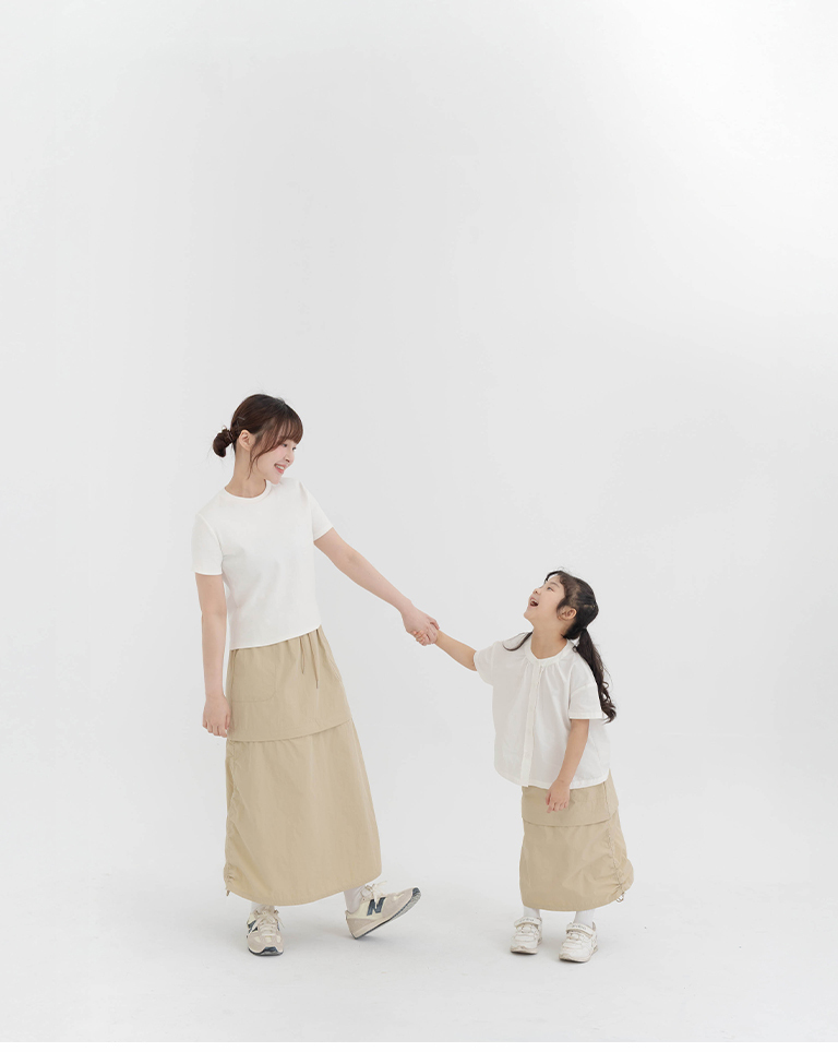 Women's Family Collection: Detachable Drawstring Long Dress, Available in Sizes S and M (Two Colors)【03070138】in stock+pre-order