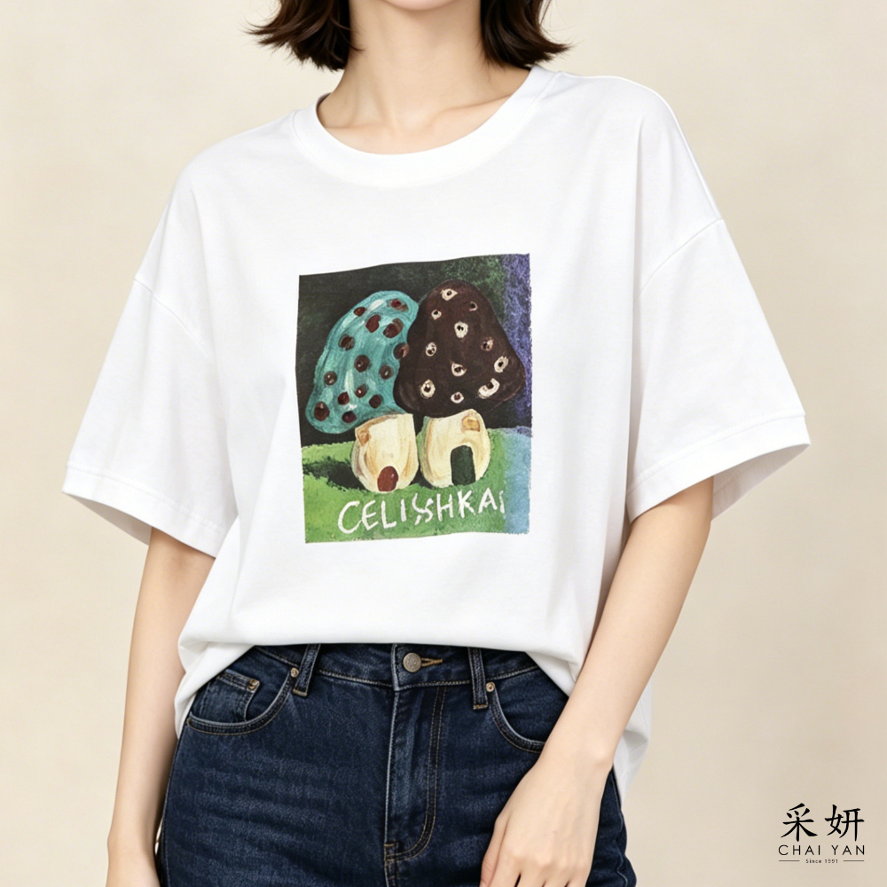 水鑽香菇短袖上衣