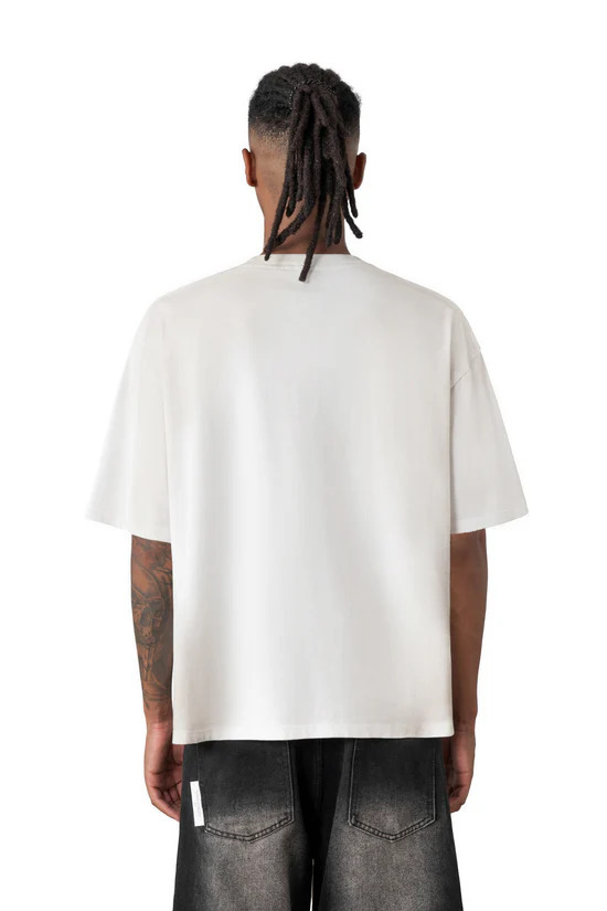 Sense Washed Fade Slogan SS - White| M26-T09