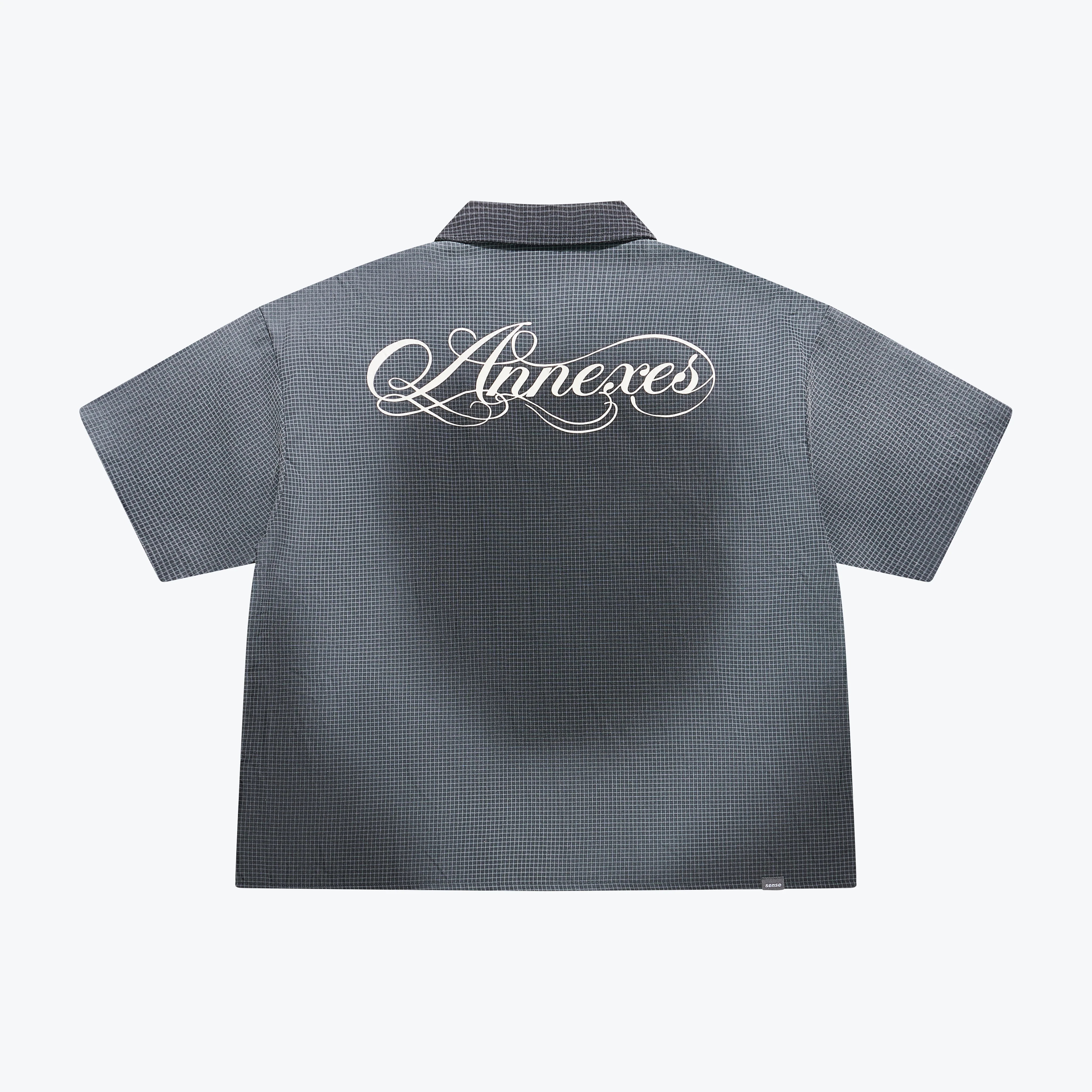 Sense Sun Faded Wash Check Shirt - Coal Black| M26-11