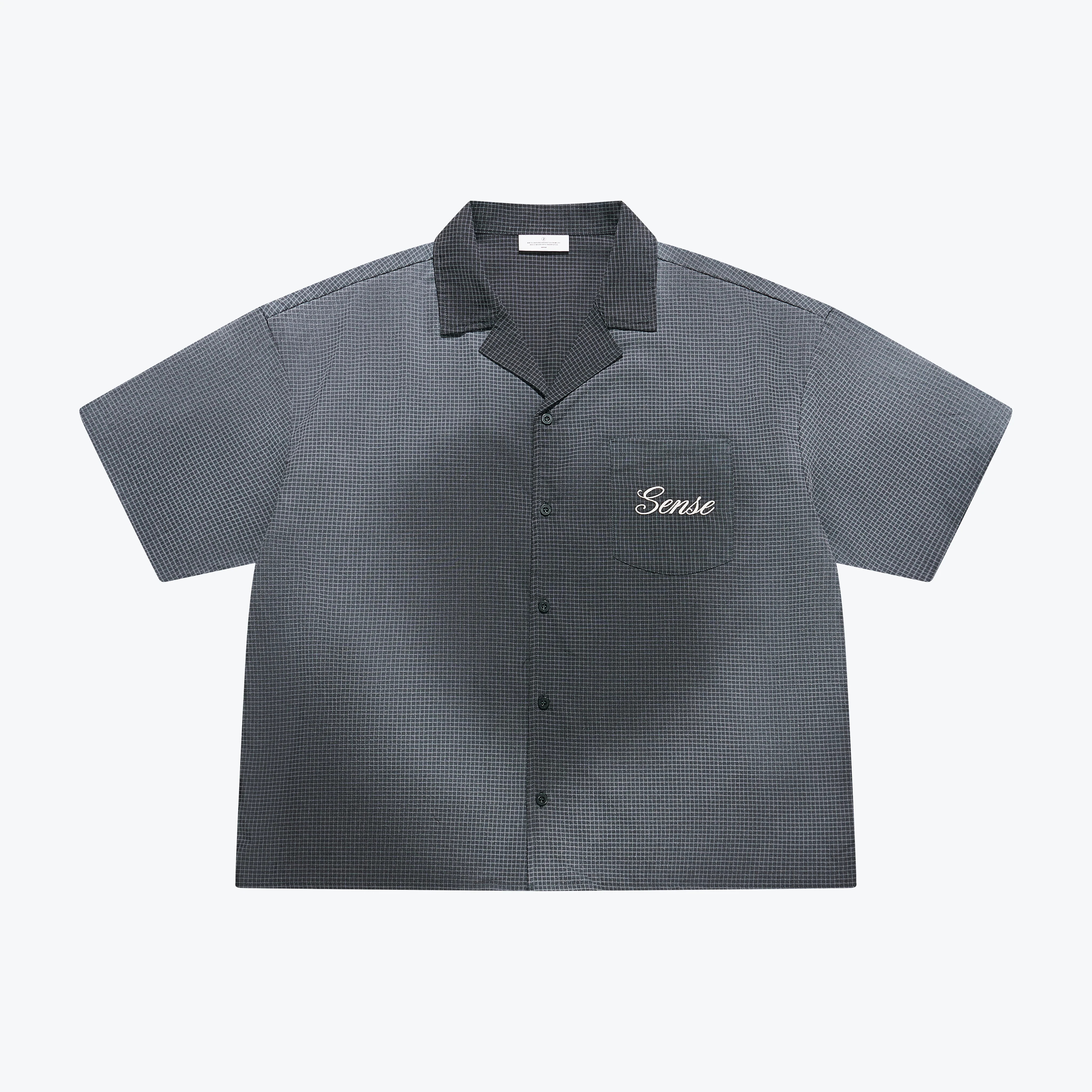 Sense Sun Faded Wash Check Shirt - Coal Black| M26-11
