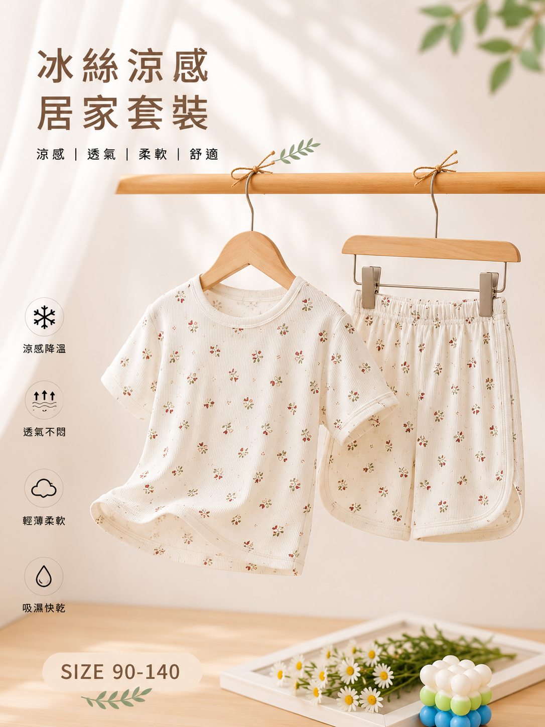 心心碎花 涼感居家套裝