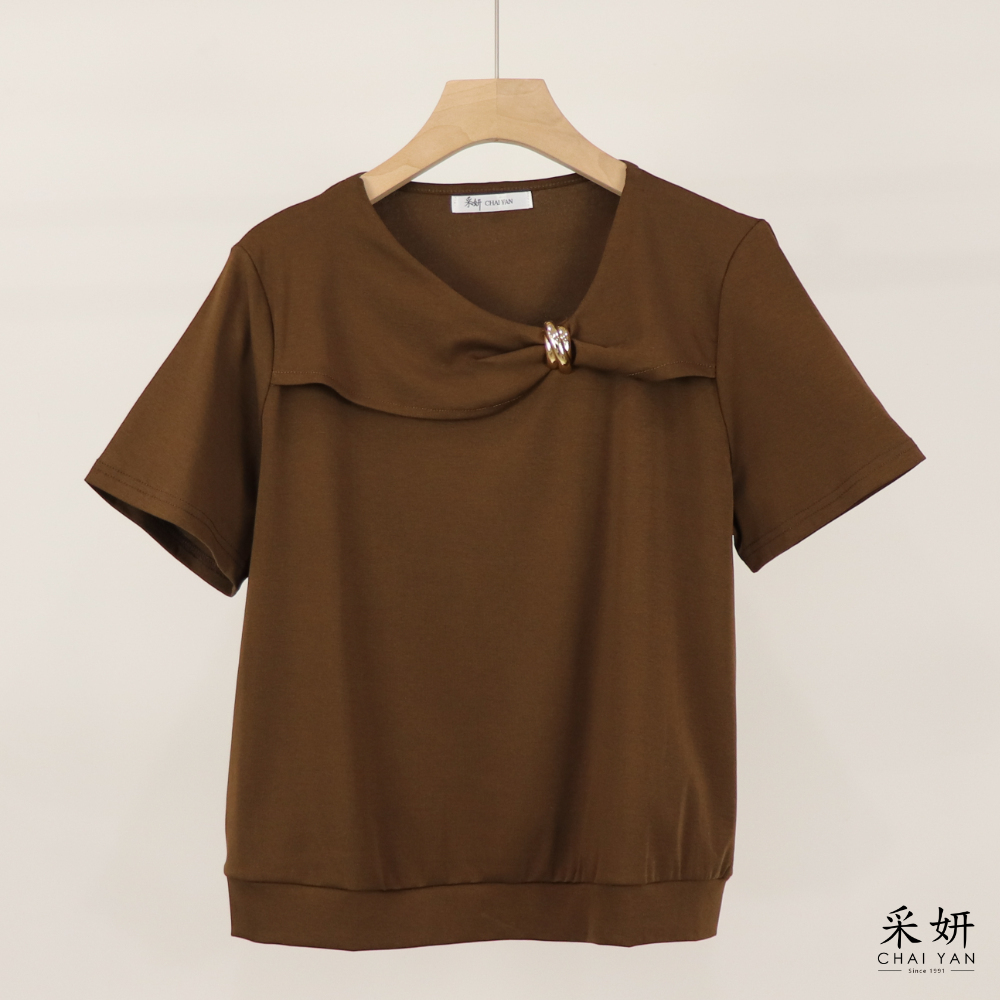 小馬刺繡跳色滑棉短袖上衣