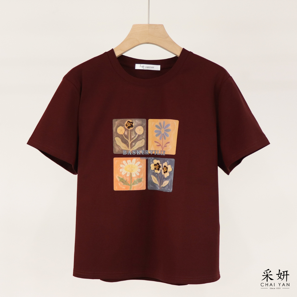 立體復古花朵短袖上衣