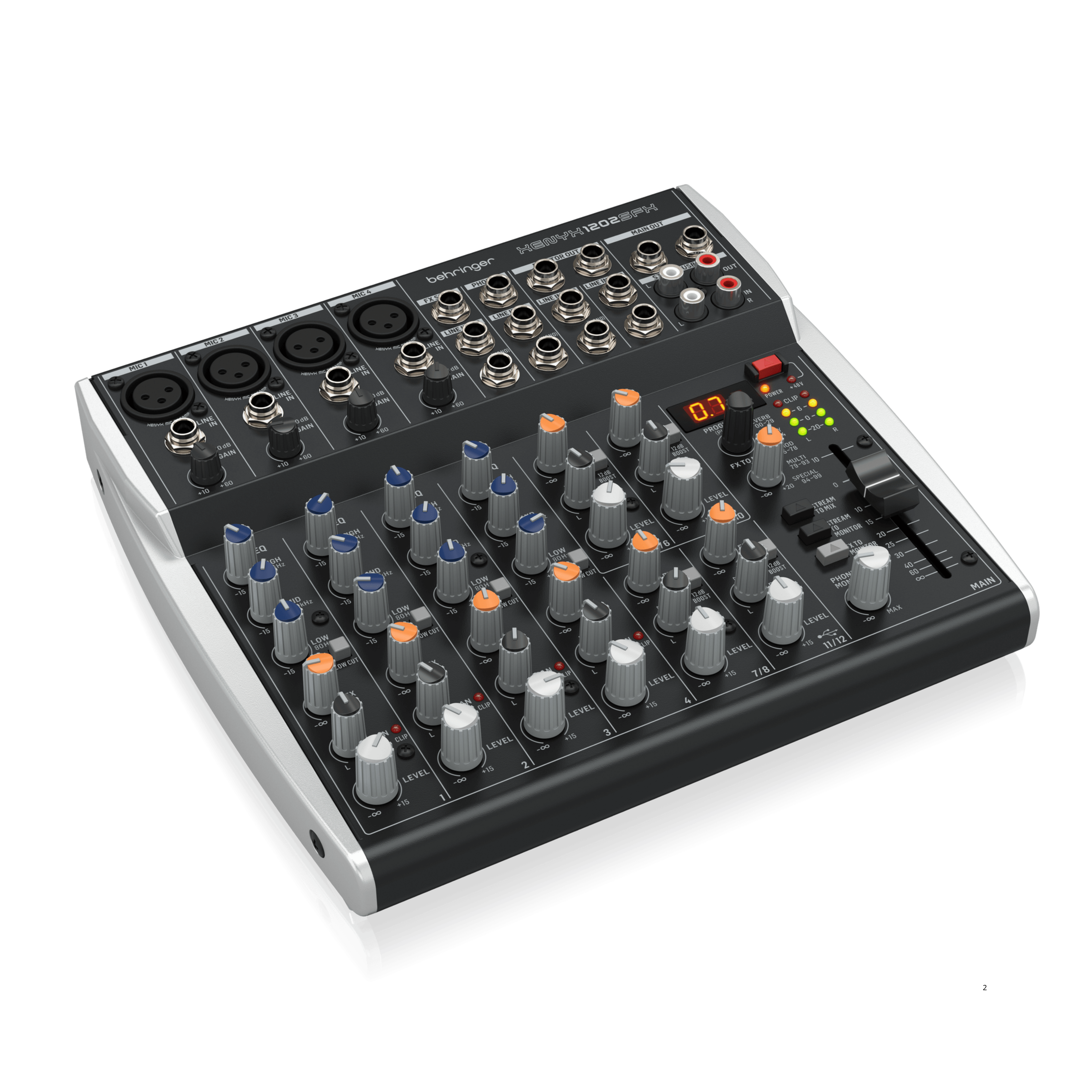 Behringer XENYX 1202SFX Mixer 12軌 類比混音器 USB錄音介面 內建Effects效果器 附變壓器