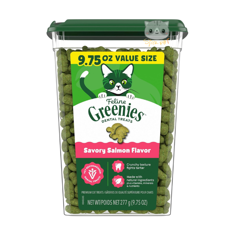 Greenies 貓咪潔齒餅 - 三文魚味 9.75oz