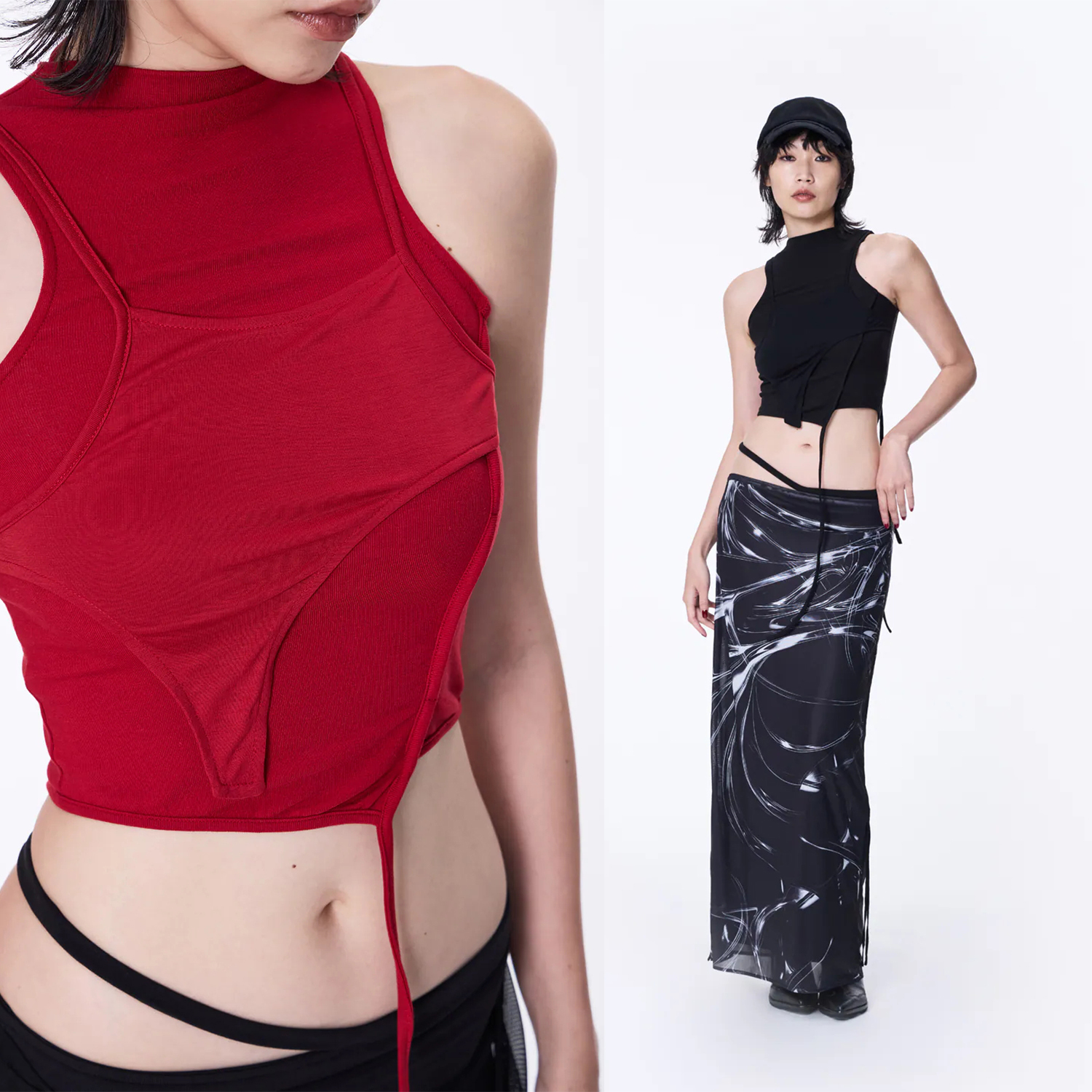 【車庫服飾】SILVER NINE Double-Layer Sleeveless Top
