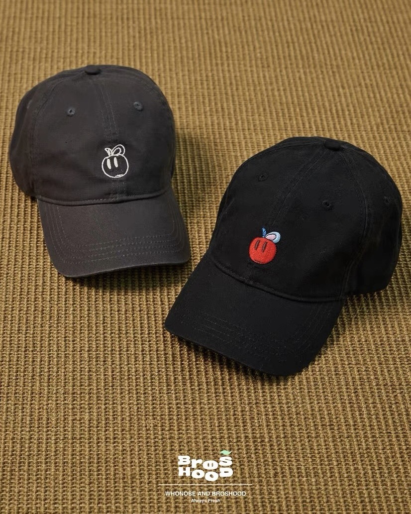 #預購 Broshood x JoeNg whonose 聯名系列 水洗水果刺繡 彎檐鴨舌帽 老帽 兩色