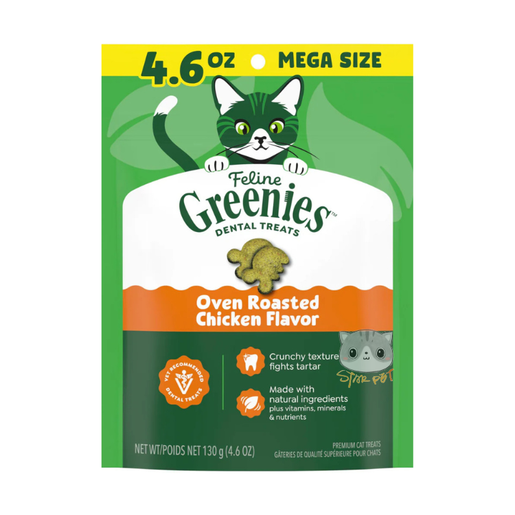 Greenies 貓咪潔齒餅 烤雞味 4.6oz